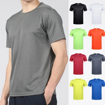 남성용 맞춤형 로고 다색 100% 폴리에스테르 체육관 기본 셔츠
